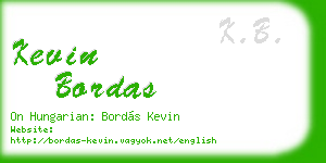 kevin bordas business card